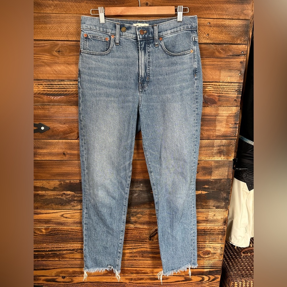 Madewell Vintage Crop Straight Jeans Size‎ 28T High Rise Raw Hem Tall